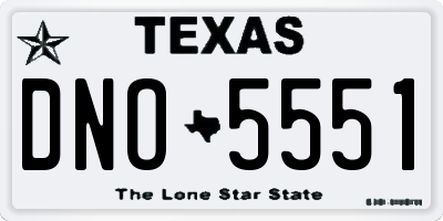 TX license plate DNO5551