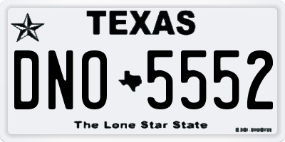 TX license plate DNO5552