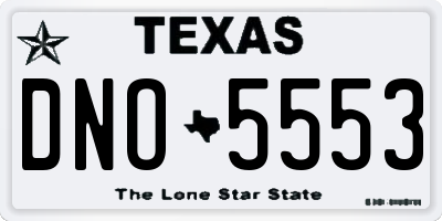 TX license plate DNO5553