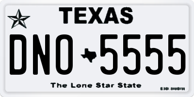 TX license plate DNO5555