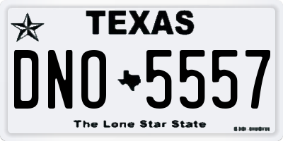 TX license plate DNO5557