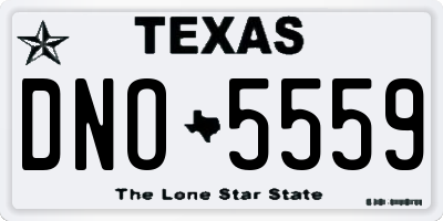 TX license plate DNO5559