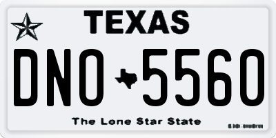 TX license plate DNO5560