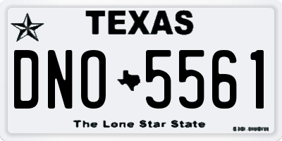 TX license plate DNO5561