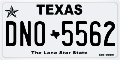 TX license plate DNO5562