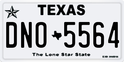 TX license plate DNO5564