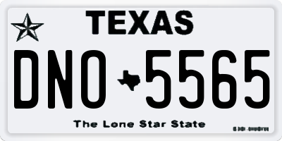 TX license plate DNO5565