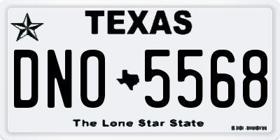 TX license plate DNO5568