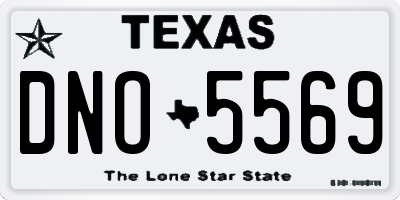 TX license plate DNO5569