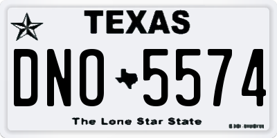 TX license plate DNO5574