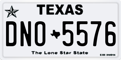 TX license plate DNO5576