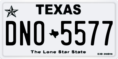 TX license plate DNO5577