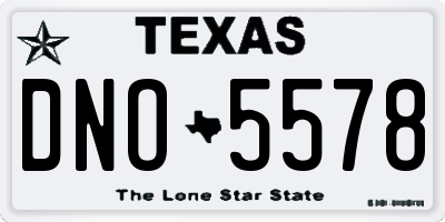 TX license plate DNO5578