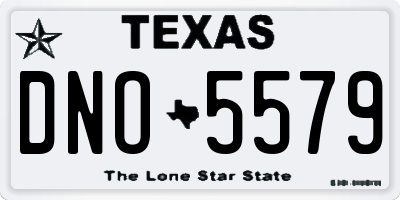 TX license plate DNO5579