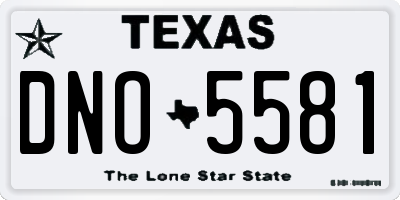 TX license plate DNO5581