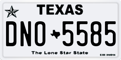 TX license plate DNO5585