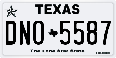 TX license plate DNO5587