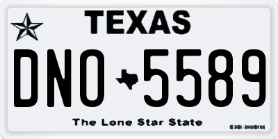 TX license plate DNO5589
