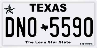 TX license plate DNO5590