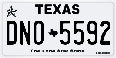 TX license plate DNO5592