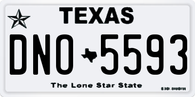 TX license plate DNO5593