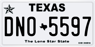 TX license plate DNO5597