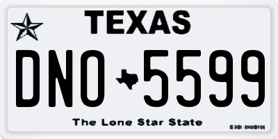TX license plate DNO5599