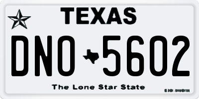 TX license plate DNO5602
