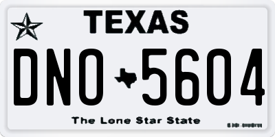TX license plate DNO5604