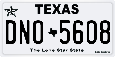 TX license plate DNO5608