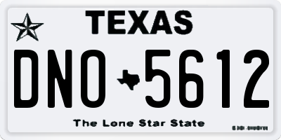 TX license plate DNO5612