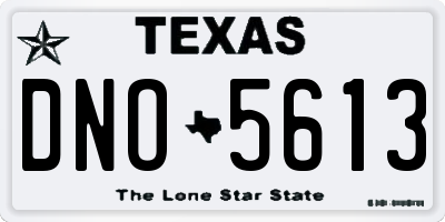 TX license plate DNO5613