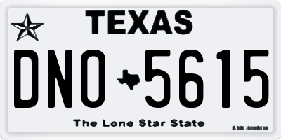 TX license plate DNO5615
