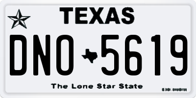 TX license plate DNO5619