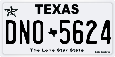 TX license plate DNO5624