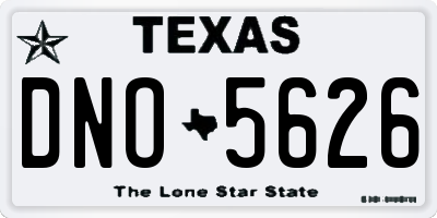 TX license plate DNO5626