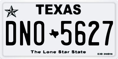 TX license plate DNO5627