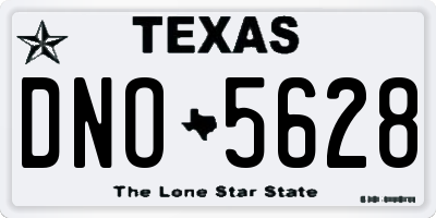 TX license plate DNO5628