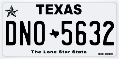 TX license plate DNO5632