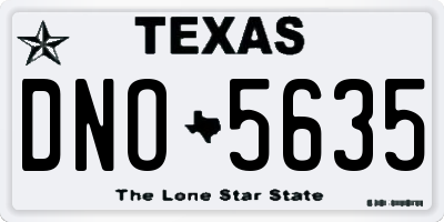 TX license plate DNO5635