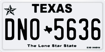 TX license plate DNO5636