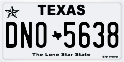 TX license plate DNO5638