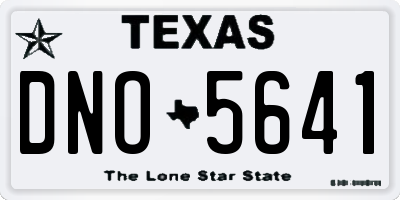 TX license plate DNO5641