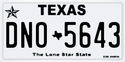 TX license plate DNO5643