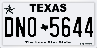 TX license plate DNO5644