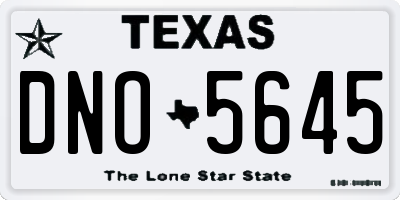 TX license plate DNO5645