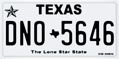 TX license plate DNO5646