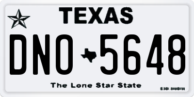 TX license plate DNO5648