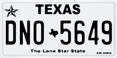 TX license plate DNO5649