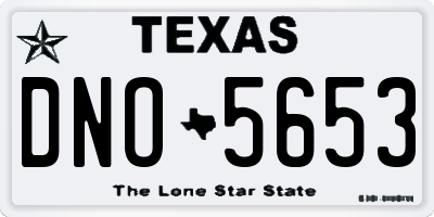 TX license plate DNO5653